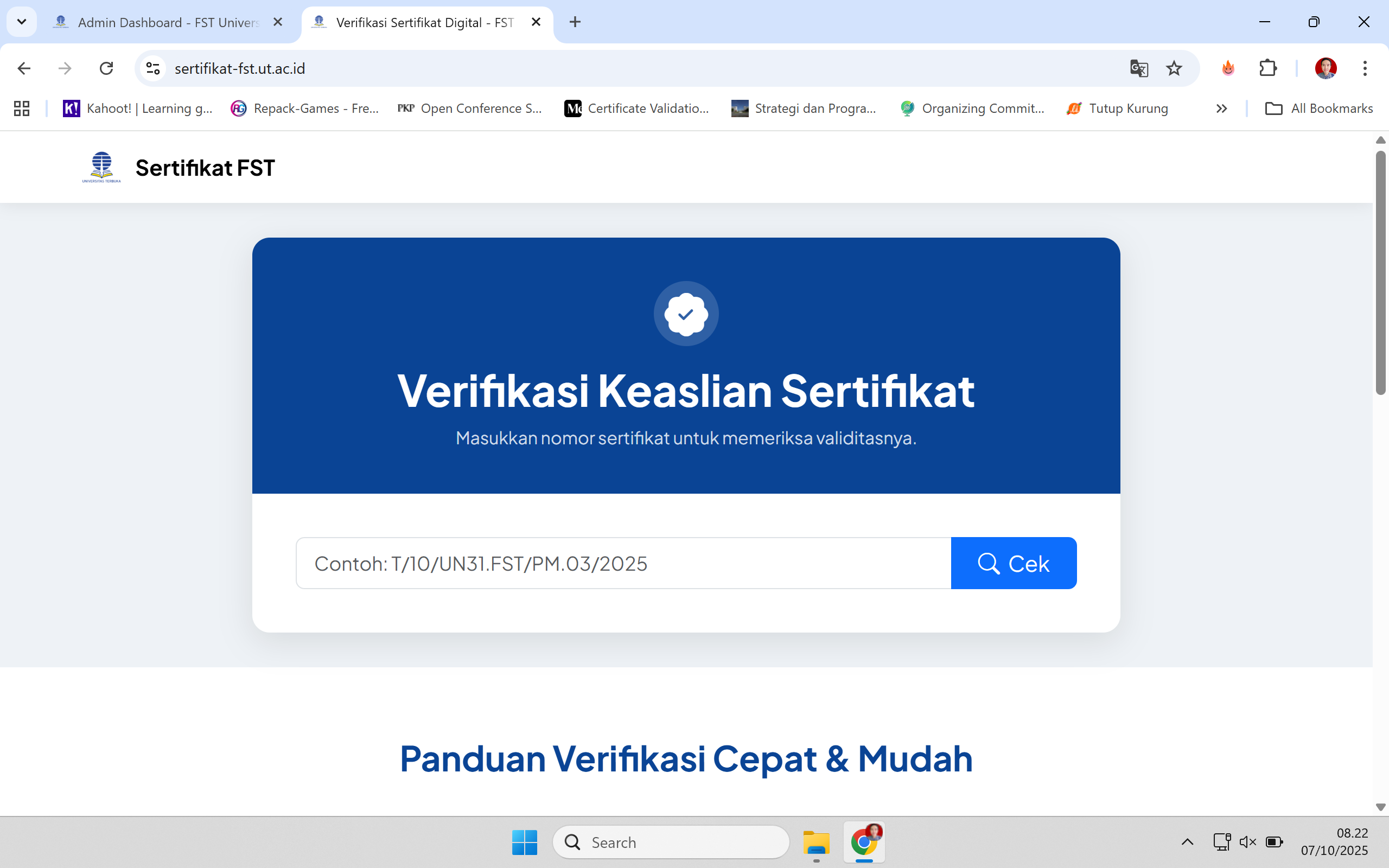 Automate Certificate System with Validation